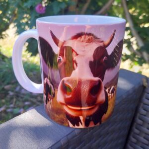 Mug vache dans leur pré