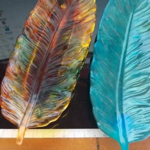 Lot 2 vide-poche en résine forme plumes