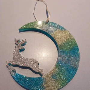 Lune déco cerf résine