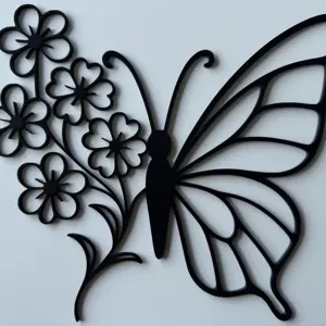 🦋 Papillon Floral Élégant – Déco Murale Moderne 3D