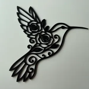 🕊️ Colibri Floral Élégant – Déco Murale Moderne 3D