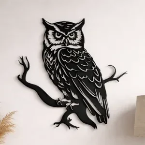 🦉 Hibou Majestueux – Déco Murale Moderne 3D