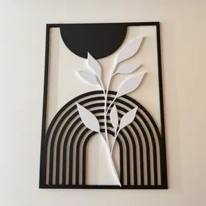🌿 Art Abstrait Minimaliste – Déco Murale Moderne 3D