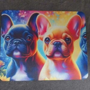Tapis de souris bouledogues multicolores