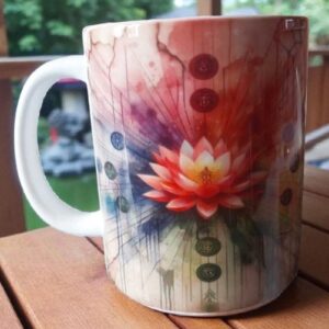 Mug Chakras fleuri, coloré