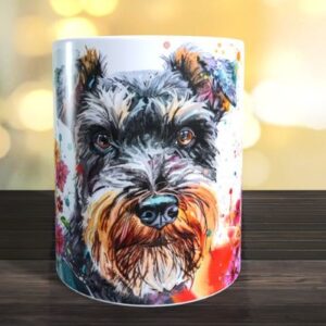 Mug chien Schnauzer façon peinture