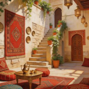 Affiche Cour Orientale – Riad Traditionnel – Format 30×40 cm