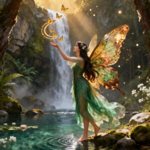 AFFICHE ART FANTASY – FÉE MAGIQUE FORÊT ENCHANTÉE 30x40cm