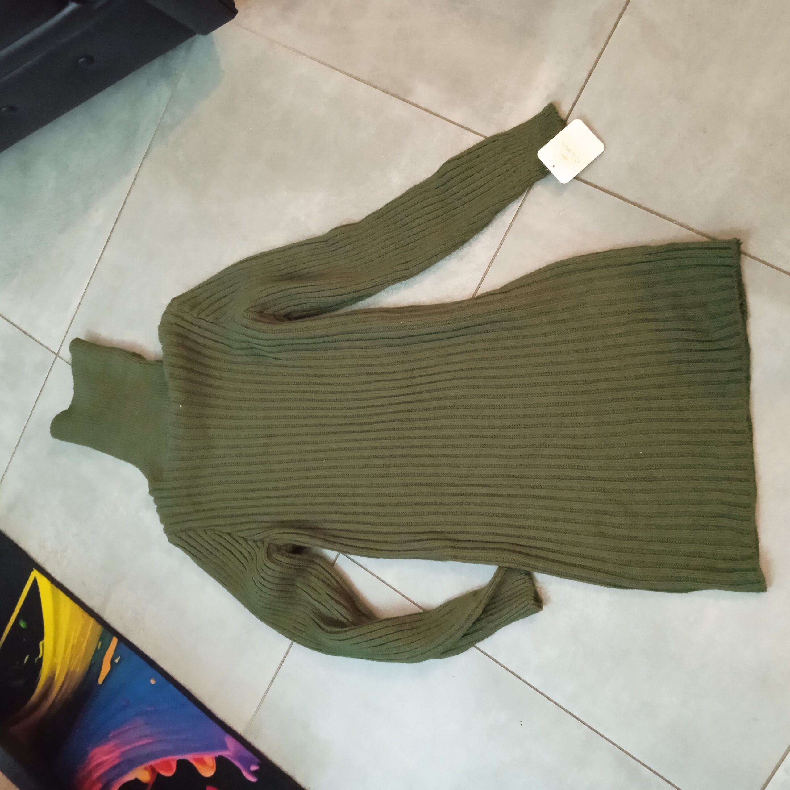 Robe pull côtelé kaki neuve étiquette achat