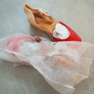 sandales rouge compensées neuve encore emballage lady glory