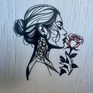 Decoration Mural Femme et Rose
