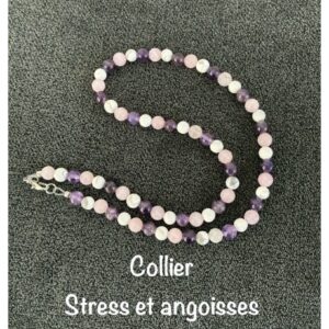 Collier stress et angoisses 46 cm , lith