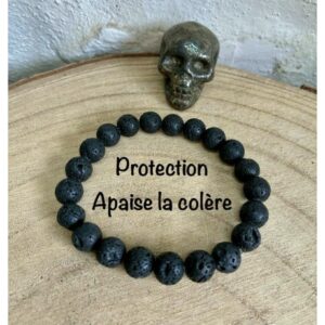 Bracelet pierre de lave 22 cm , lithothérapie
