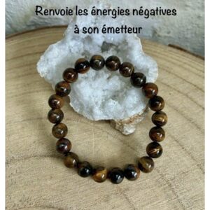 Bracelet œil de tigre 18 cm , lithothérapie