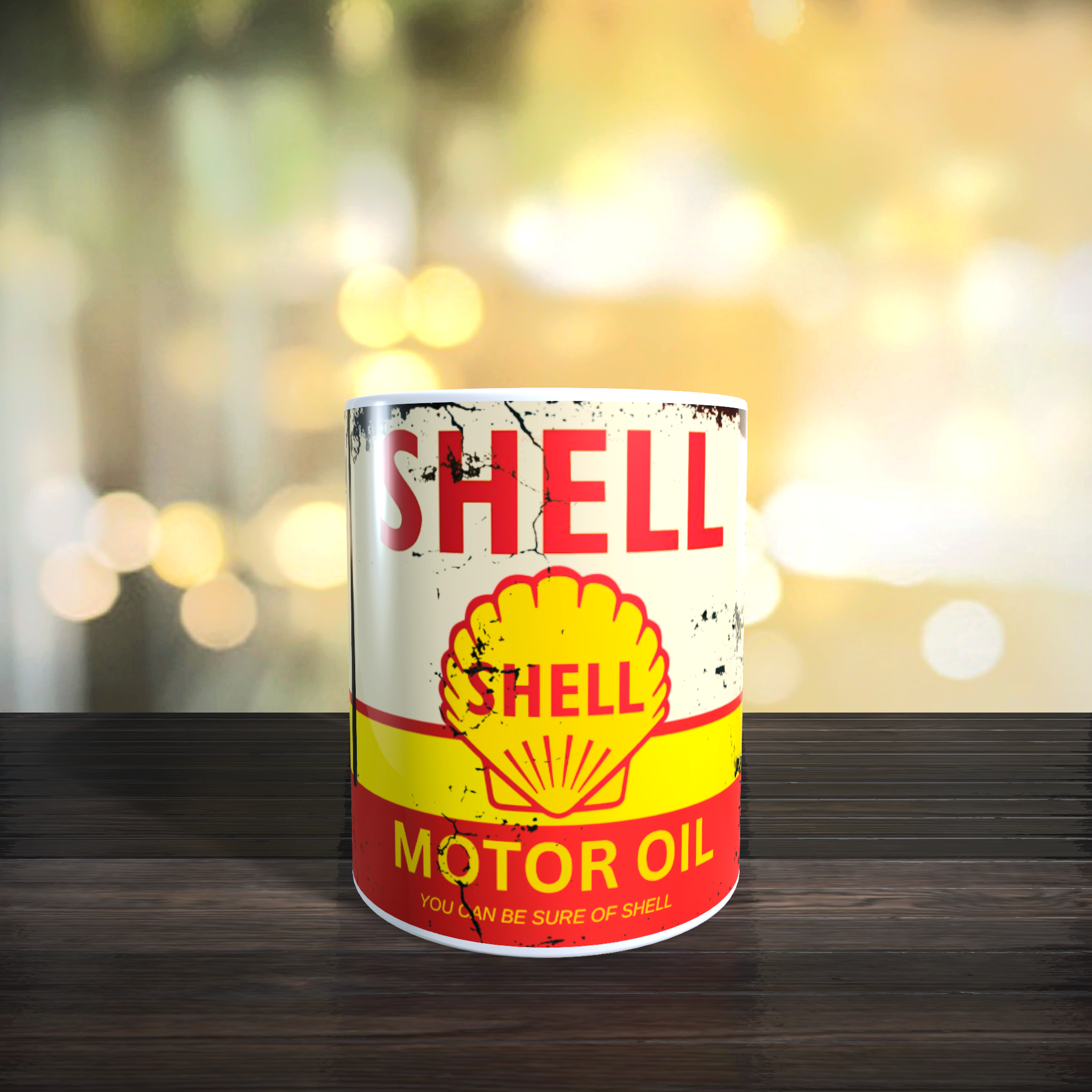 Mug Shell, huile Vintage